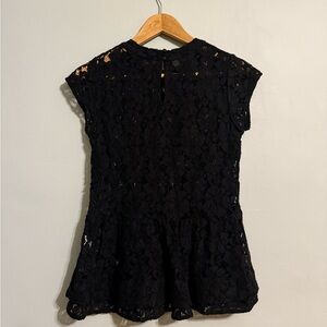 Black Lace Cap Sleeve Elegant Top